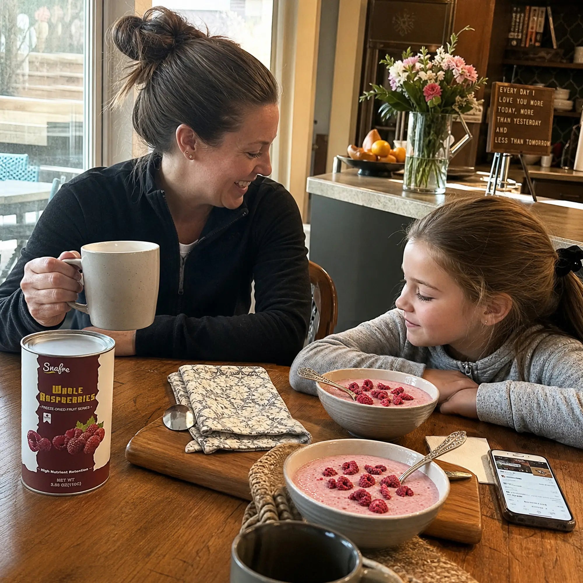 Mother_and_daughter_enjoying_healthy_breakfast_with_SNAFRE_raspberries
