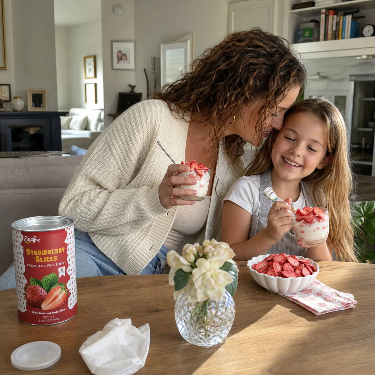 Mother_and_daughter_enjoying_healthy_breakfast_with_SNAFRE_strawberry_slices