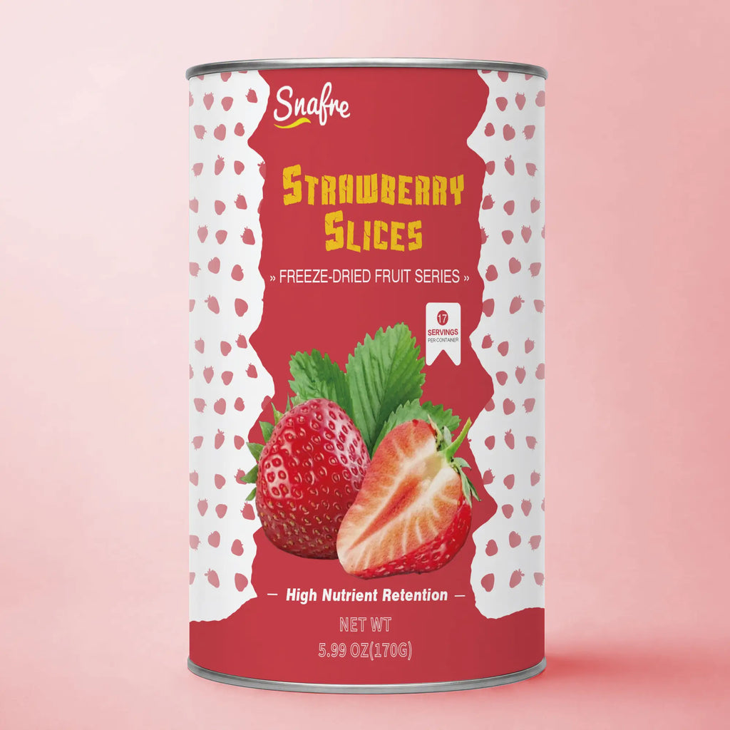 SNAFREpremiumfreeze-driedstrawberryslicesinmodernoff-whitecanister