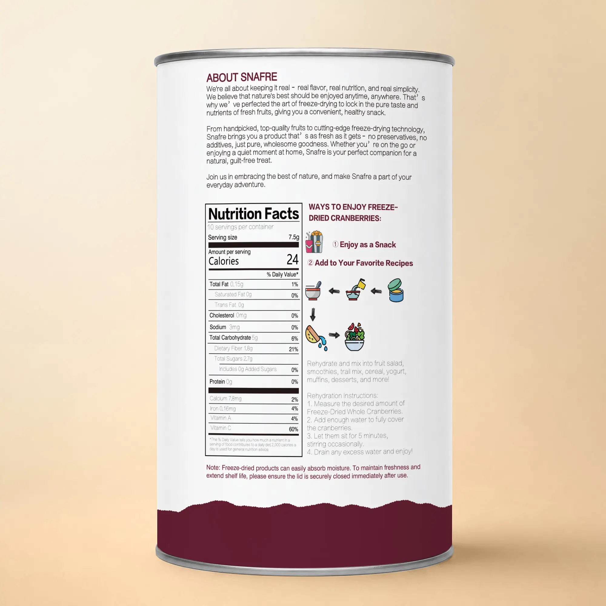 BackviewofSNAFRE170gwholeblueberrycanisterwithcleanlabelinfo