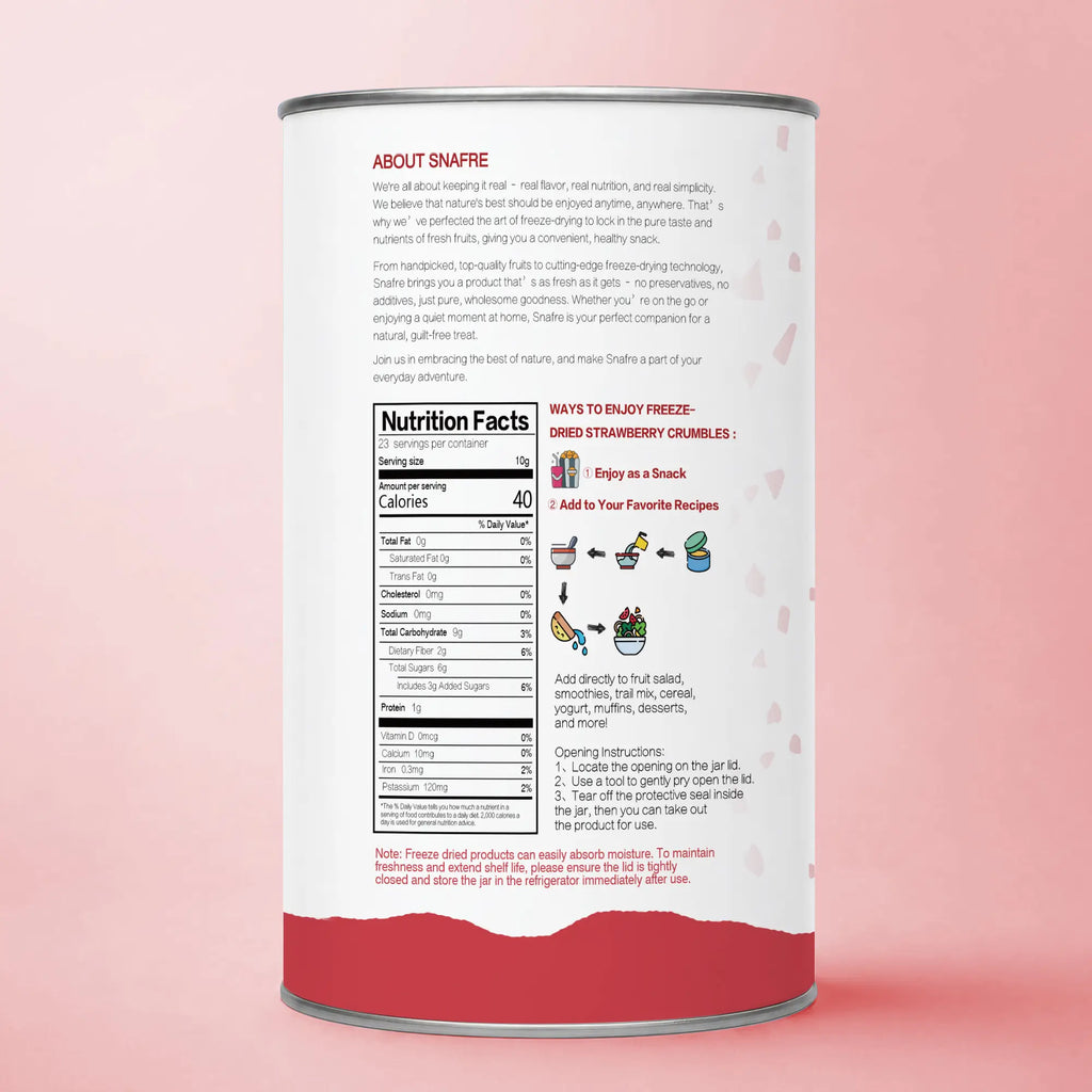 BackviewofSNAFREstrawberrycrumblescanisterwithcleanlabelinformation