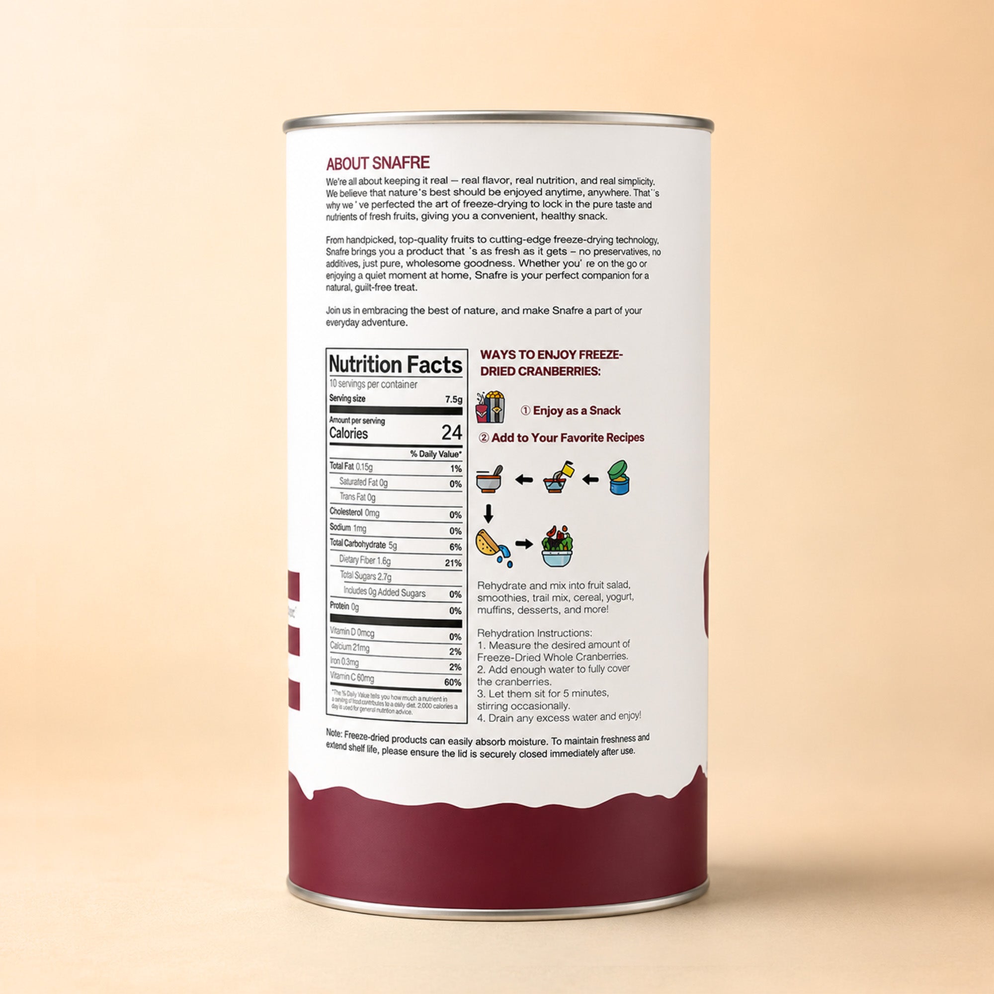 SNAFRE Freeze-Dried Whole Cranberries