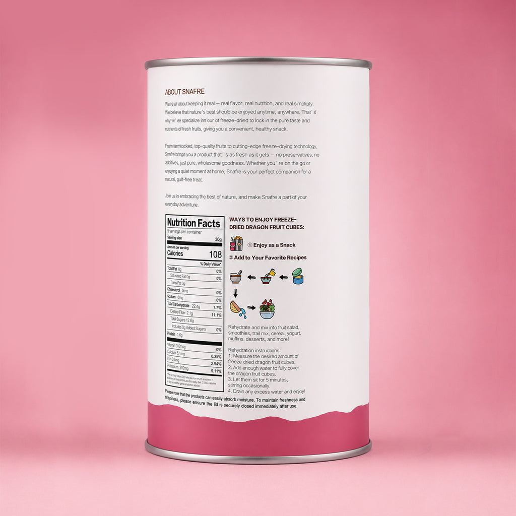 SNAFRE Freeze-Dried Dragon Fruit Cubes