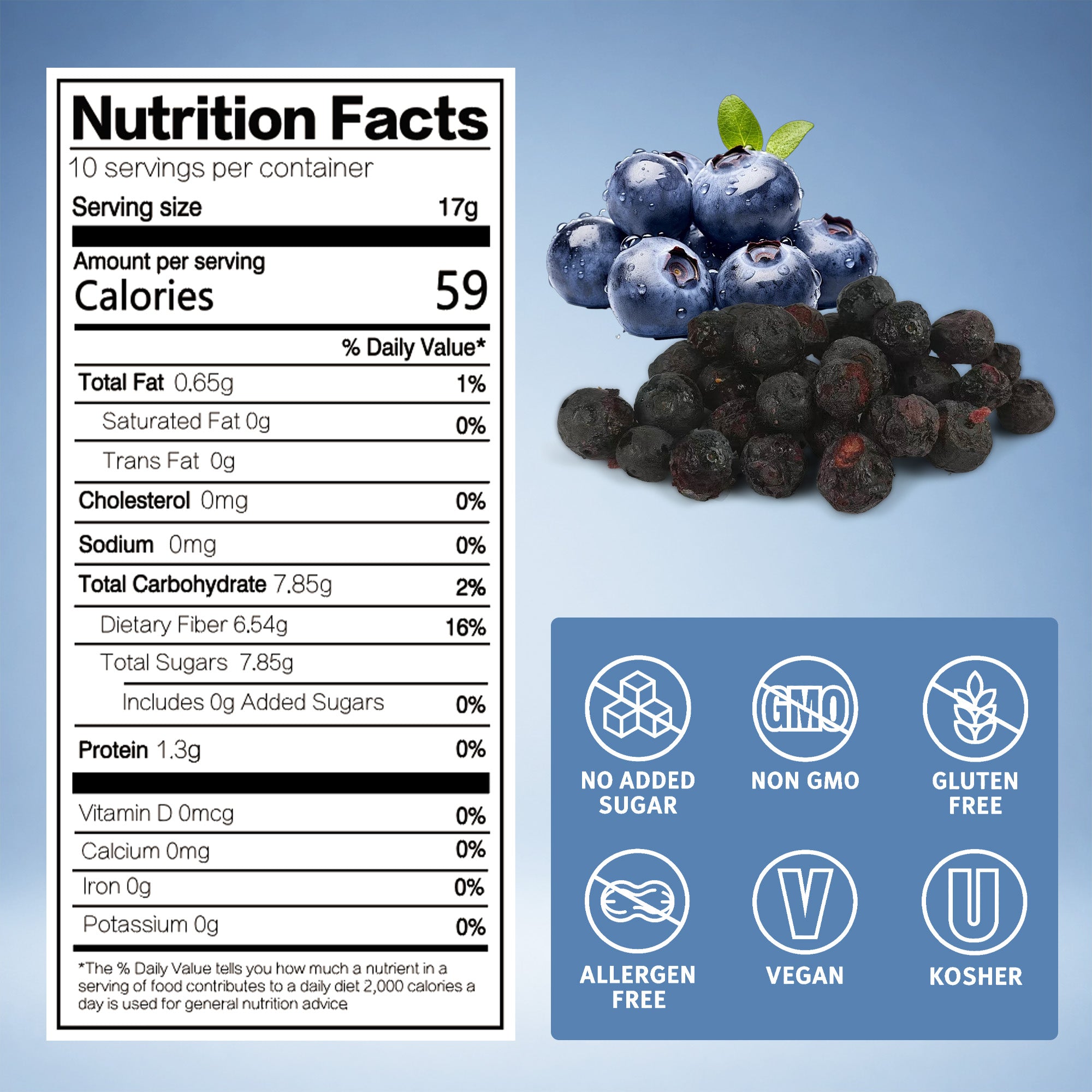 SNAFRE Freeze-Dried Whole Blueberries
