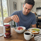 ManaddingSNAFREfreeze-driedraspberrycrumbletoahealthybreakfastbowl