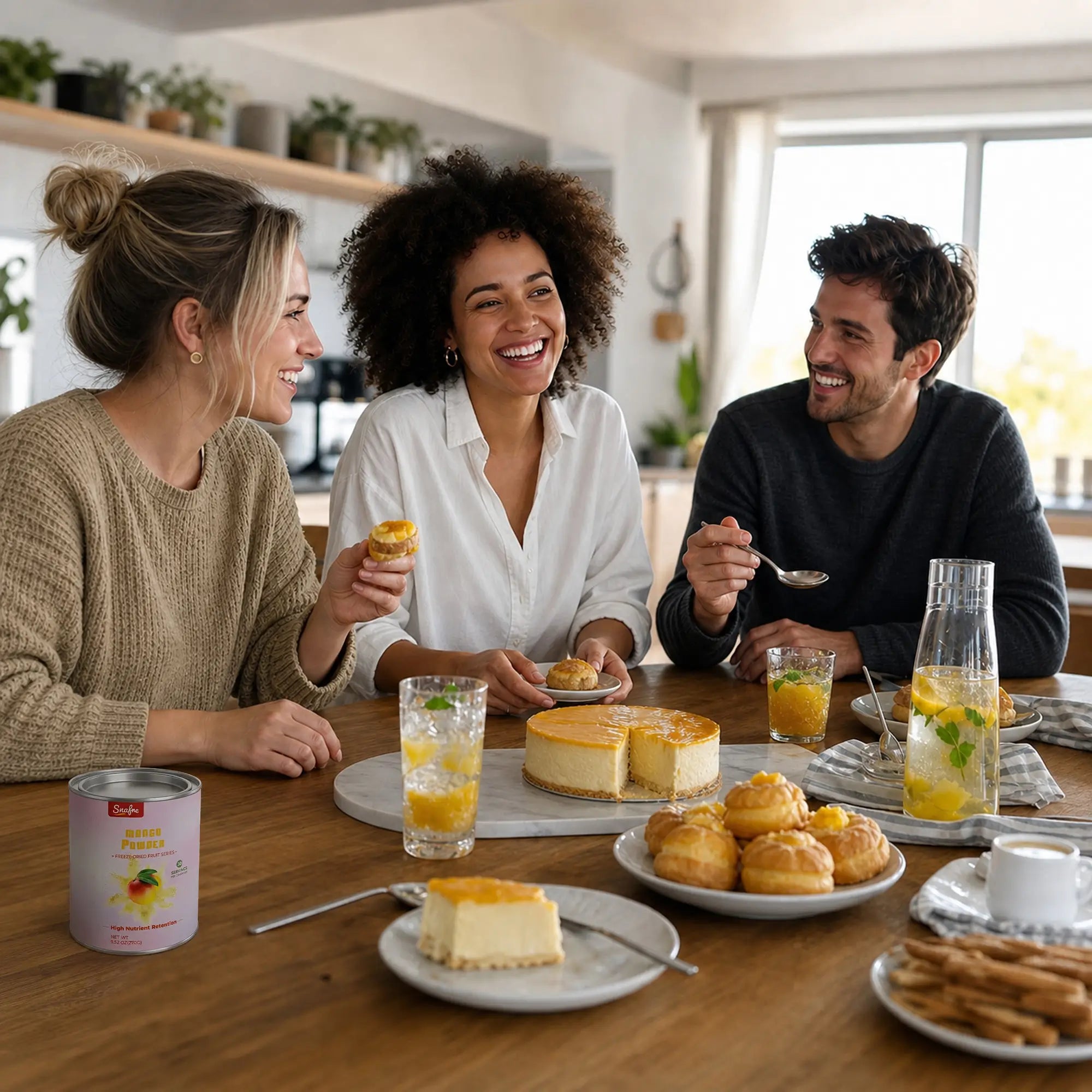 Friends_sharing_healthy_snacks_and_drinks_with_mango_powder