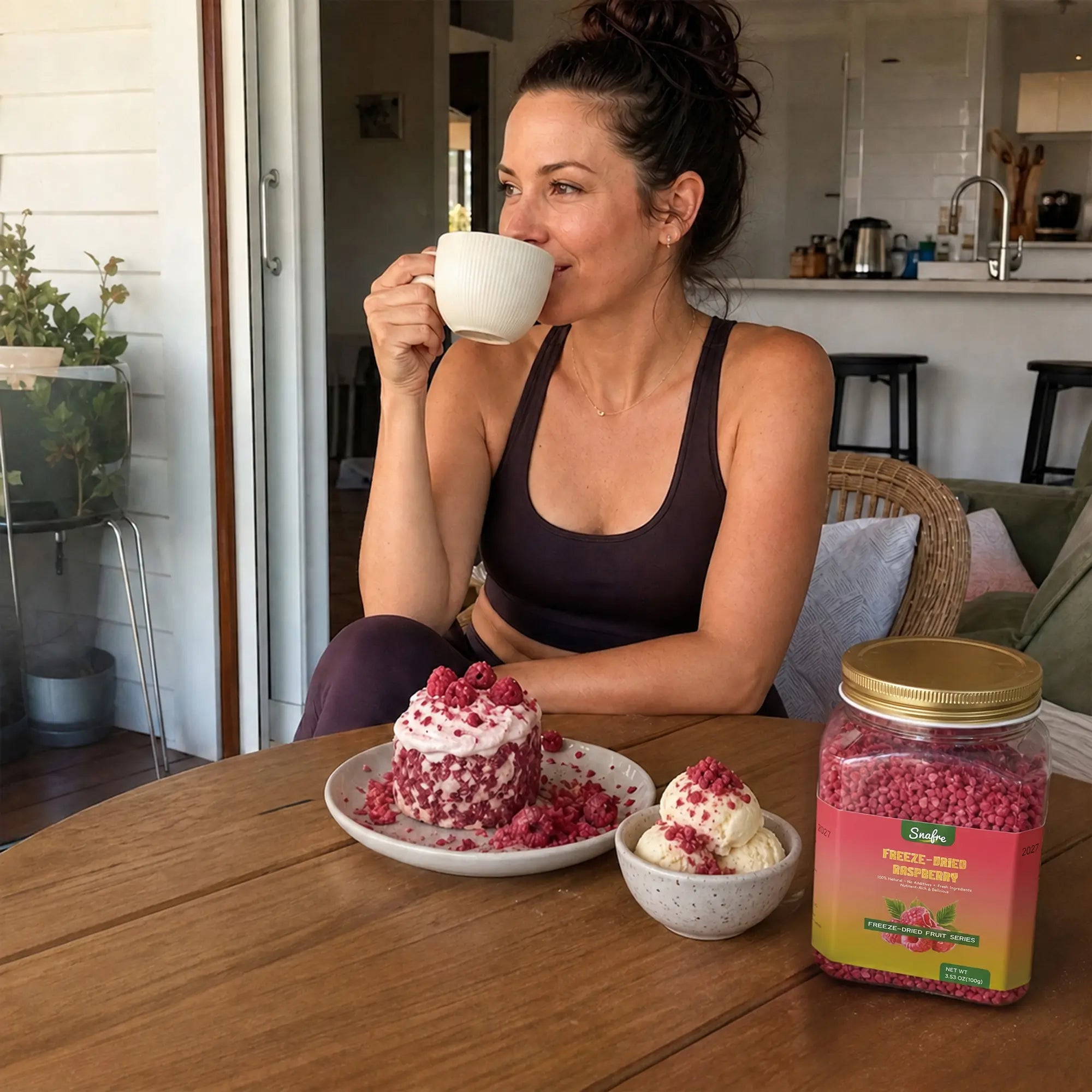 Healthy_morning_routine_with_SNAFRE_raspberry_crumble_and_coffee