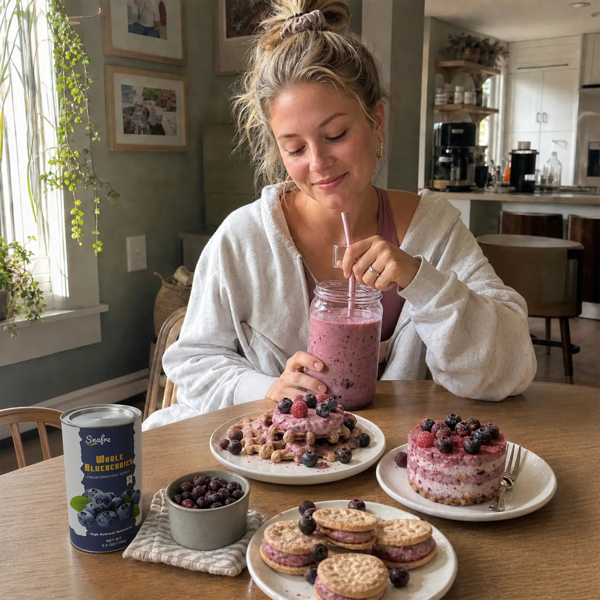 Healthy_smoothie_and_breakfast_snacks_with_SNAFRE_blueberry_topping