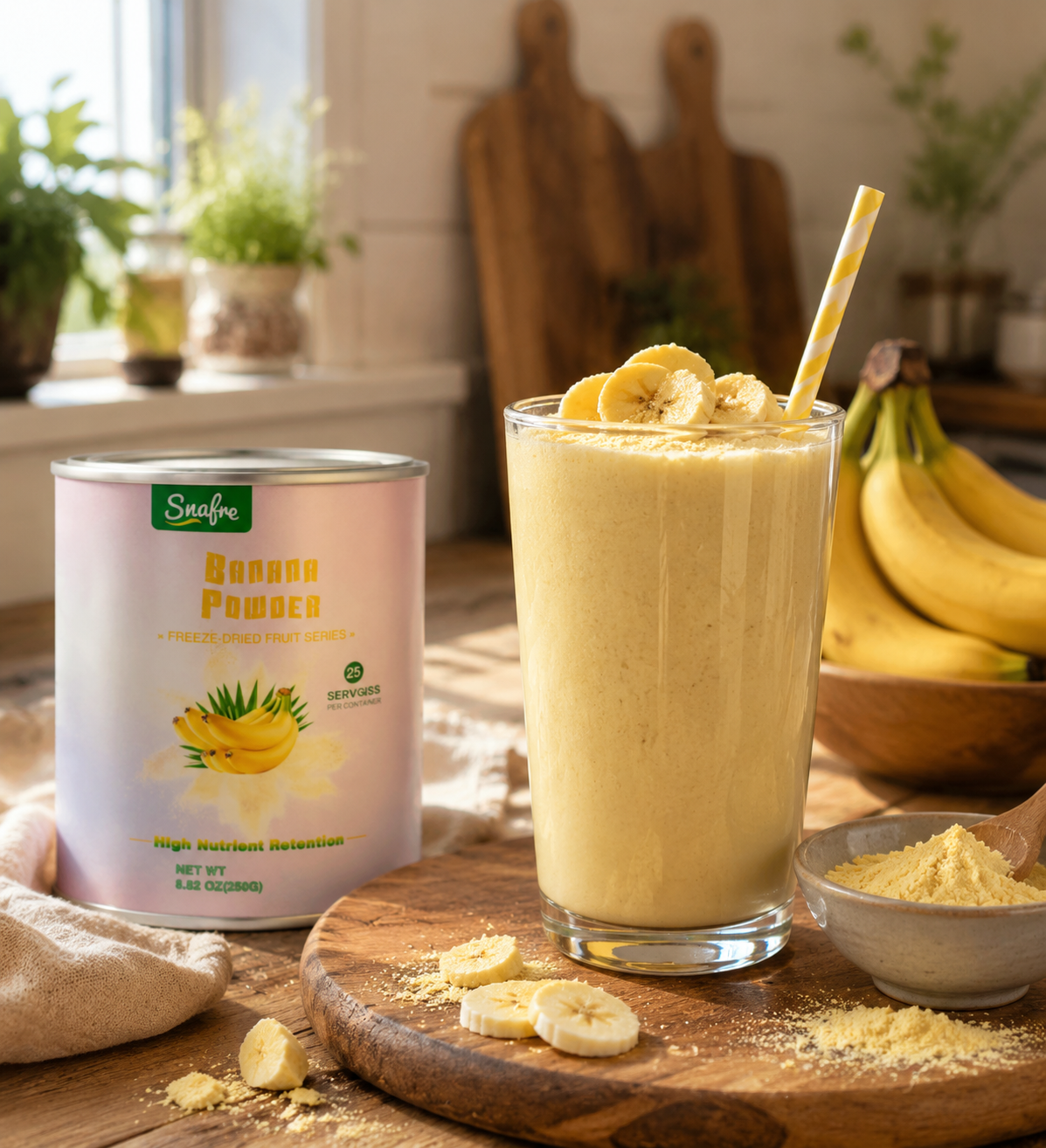 SNAFRE Freeze-Dried Mango Powder for Smoothies and Breakfast Recipes