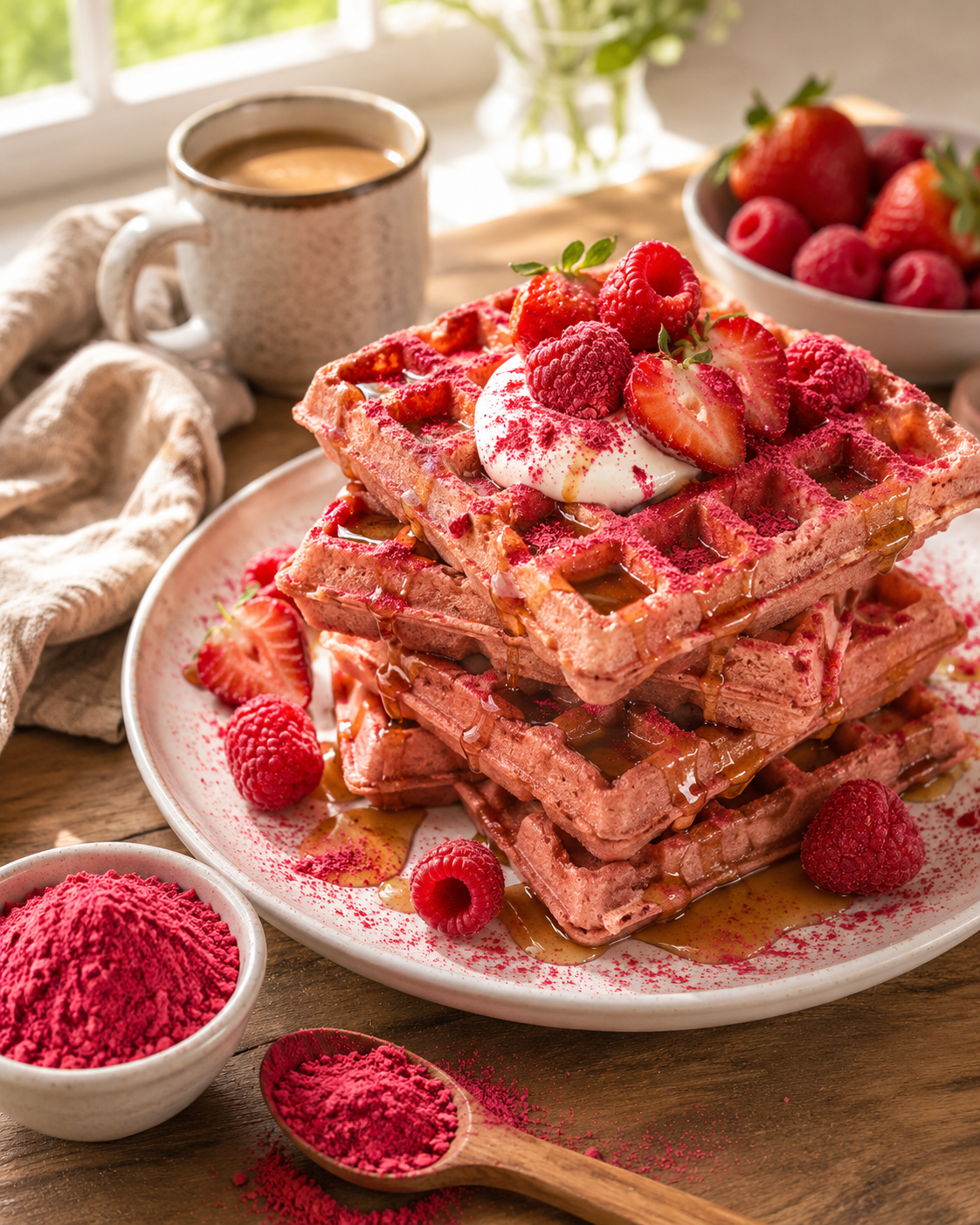 Overnight Oats Made with Freeze-Dried Raspberry Powder