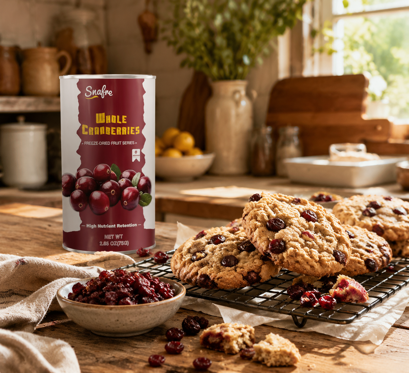 Freeze-Dried Whole Cranberries as a Fresh Salad Topping