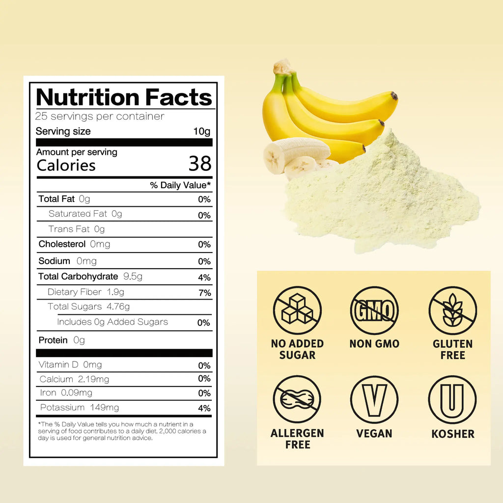 SNAFREbananapowdernutritionfactsandcleanlabelcertifications