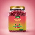 SNAFREfreeze-driedraspberrycrumble100ginpremiumclearjarpackaging