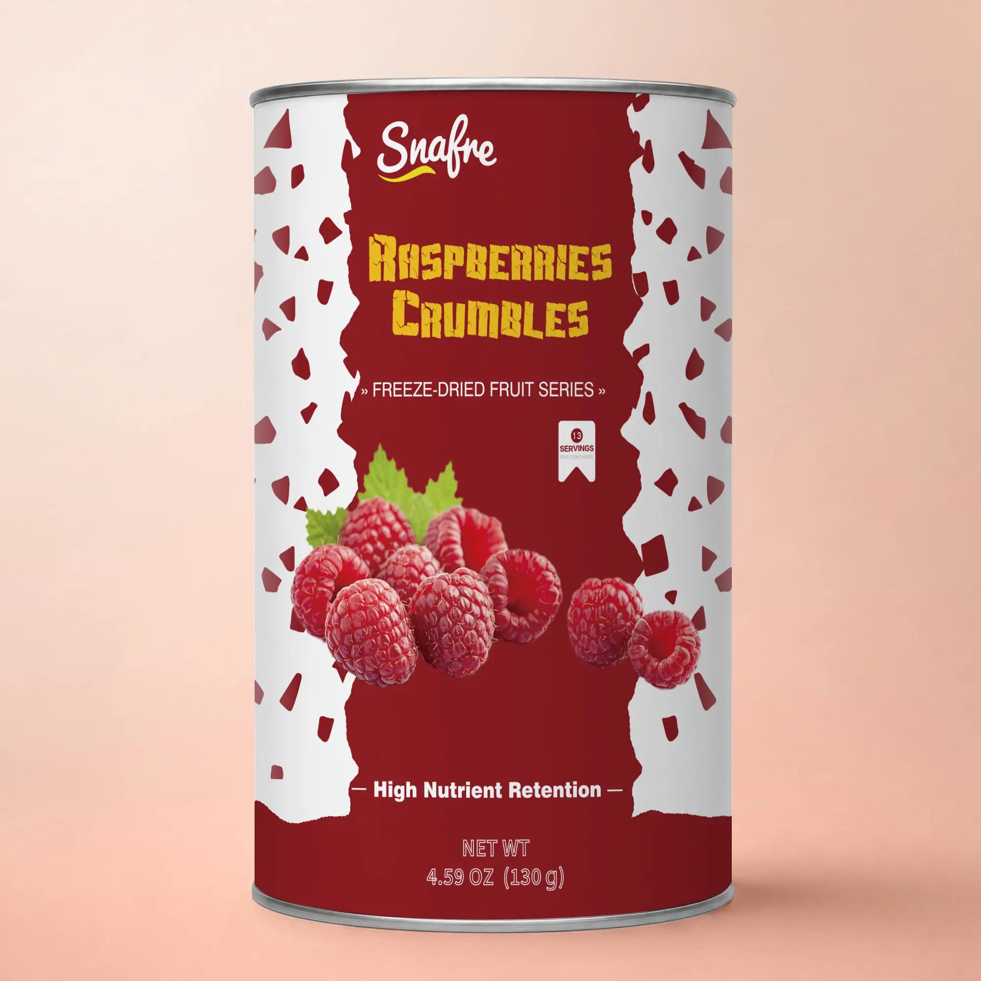 SNAFREpremiumfreeze-driedraspberrycrumble4.6ozinmodernoff-whitecanister