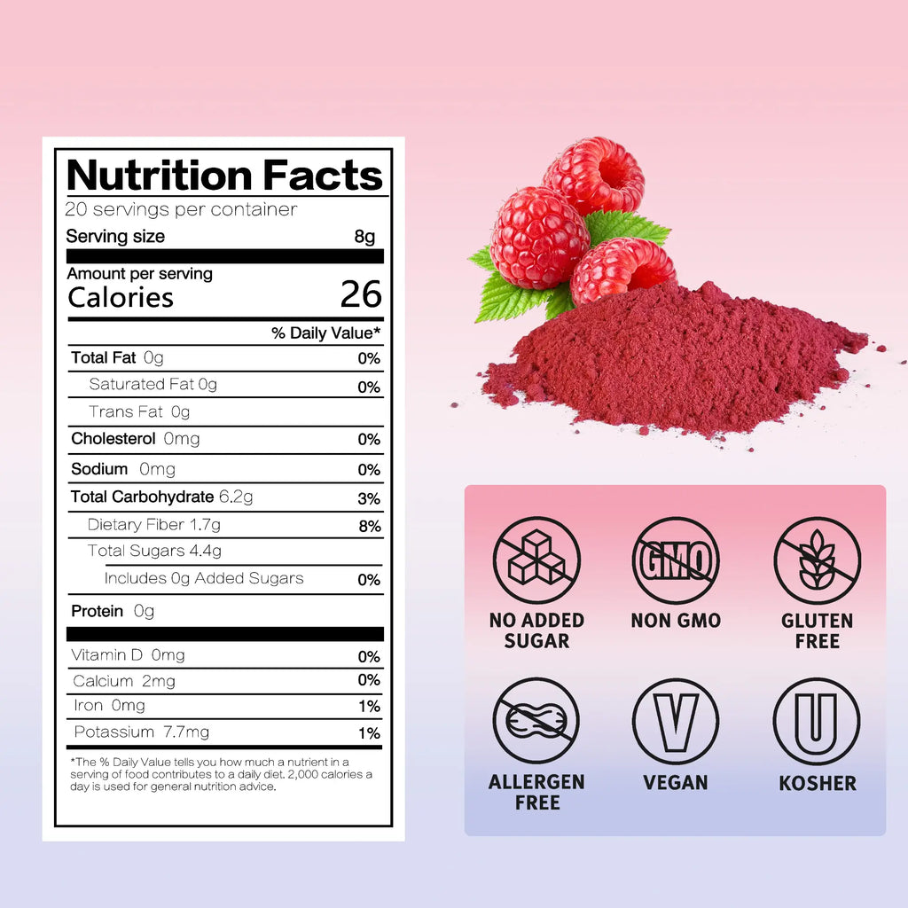 SNAFREraspberrypowdernutritionfactsandcleanlabelcertifications