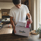 Unboxing SNAFRE Better Mornings Bundle custom gift box with freeze-dried fruit canisters