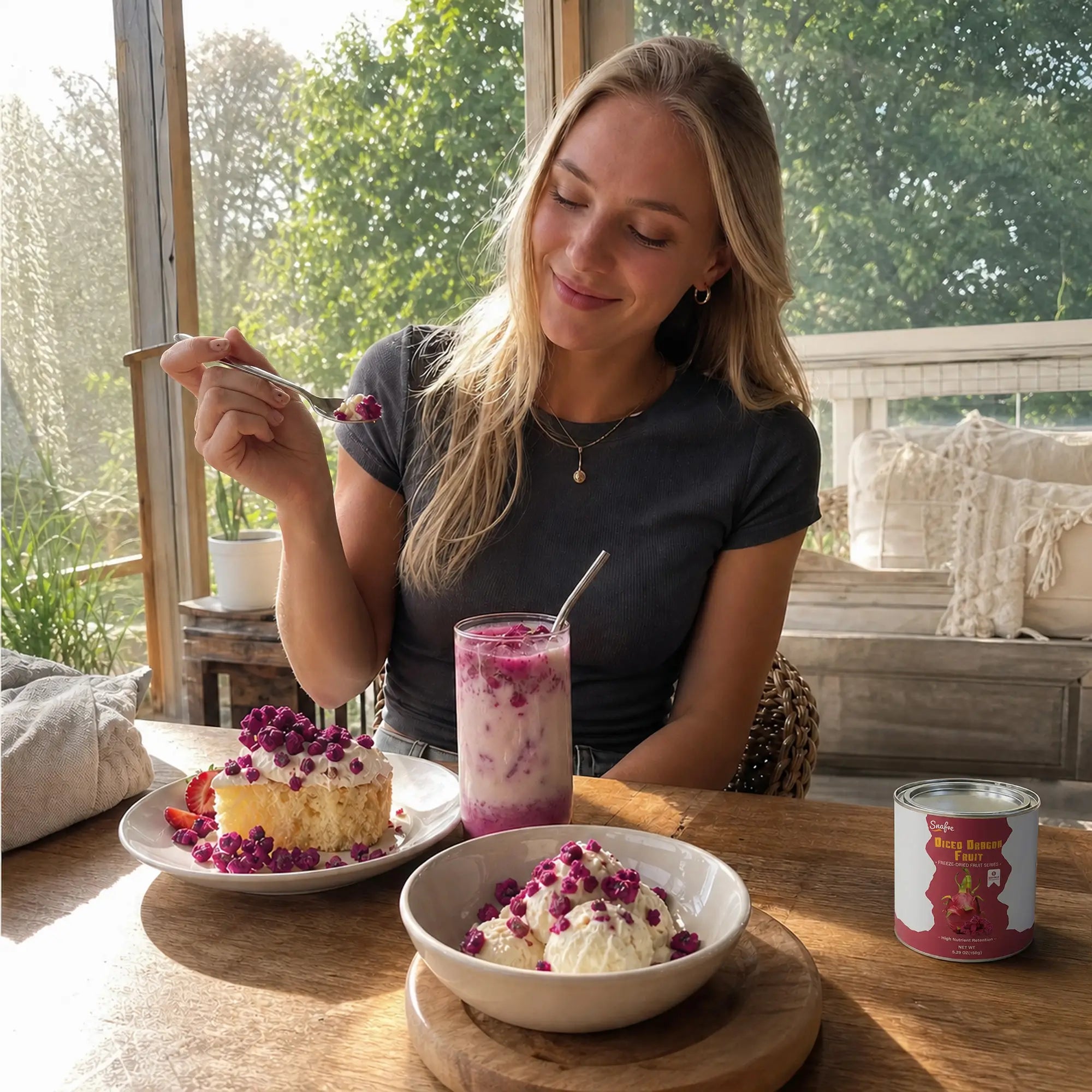 Young_woman_eating_healthy_yogurt_bowl_with_SNAFRE_dragon_fruit_garnish
